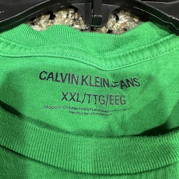 Calvin Klein Tee Shirt Men 2XL Green Logo Graphic Tee T-Shirt Cotton Casual - Picture 6 of 8